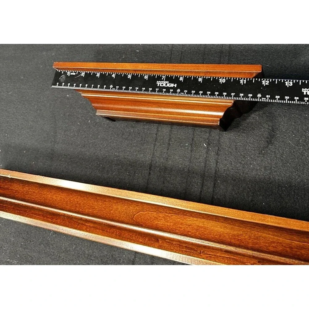 Vintage Floating Beveled Wood Shelf Crown Moulding-Set Of 3